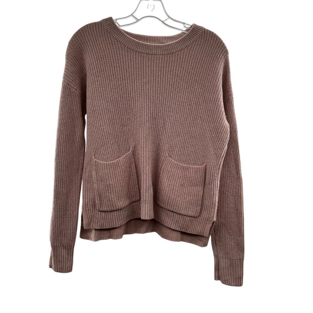 Madewell Pullover Sweater Blush Size XS Tight Knit Long Sleeve Pockets